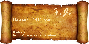 Havasi János névjegykártya